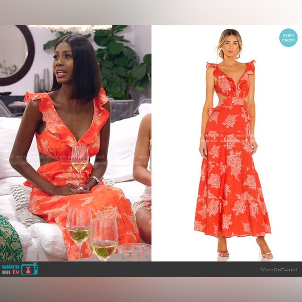 Karina Grimaldi Orange Floral Dress